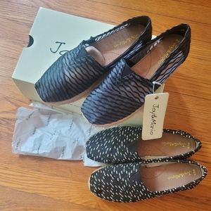 Joy & Mario platform Espadrille shoes - 2 pair 6.5 size - NEW + almost new